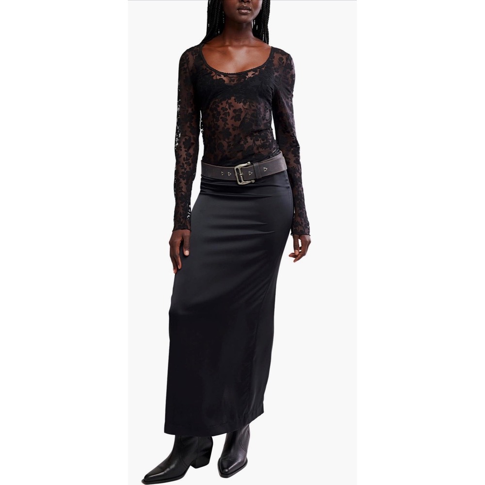 Free People Intimately‎ Sheer Floral Burnout Mesh Scoop Neck early sunsets